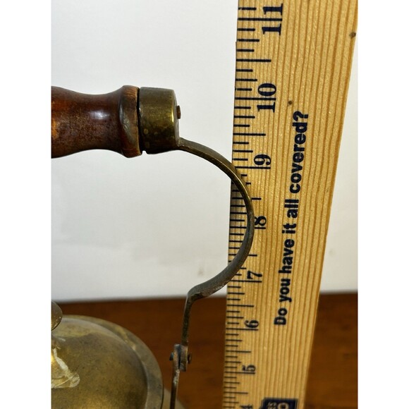 Vintage Decorative Brass Tea Kettle W/Wood Handle & Gooseneck Spout Patina - Picture 10 of 10